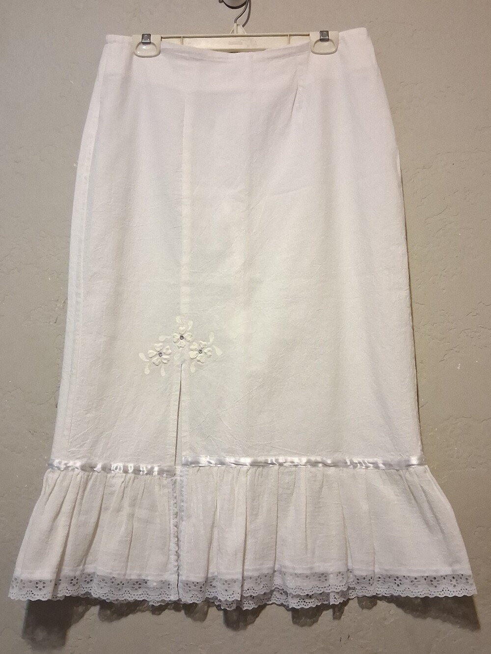 BAMBU Y2k Retro Women Skirt 100% Cotton Zip Back SzM 90s Midi Vintage - Picture 12 of 12